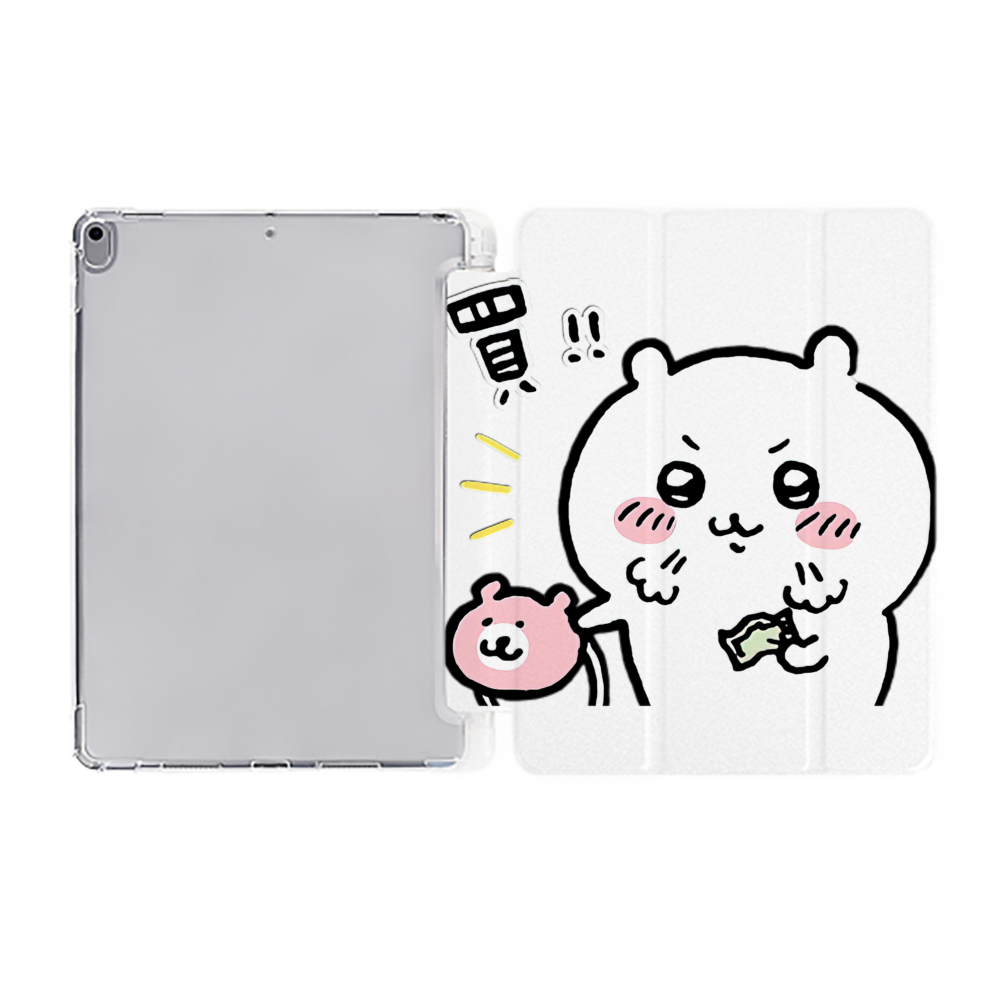 （画像用） ちいかわ ちいかわ Chii-kawa chiikawa IPad ケース ペン収納付き 三つ折りスタンド PUレザー×シリコン 対応機種9.5/10.5/10.9インチ
